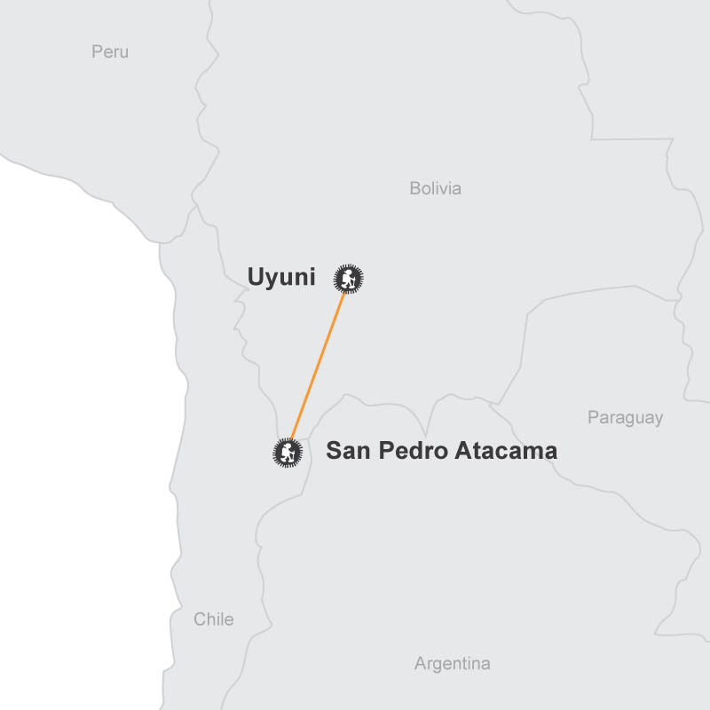 Salar d’Uyuni & et Aventure dans le désert - carte