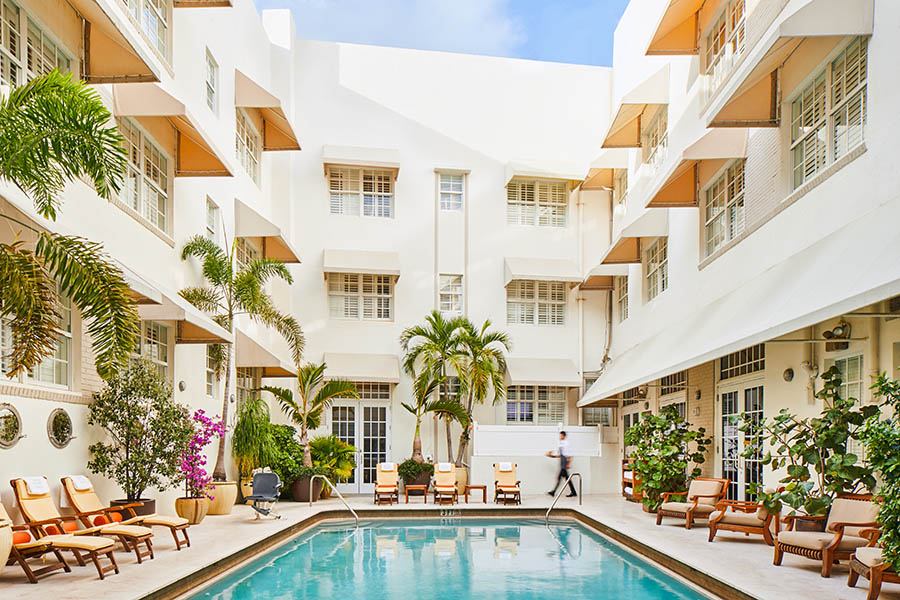 Relax around the pool at the Betsy Miami | Photo credit: Small Luxury Hotels of the World