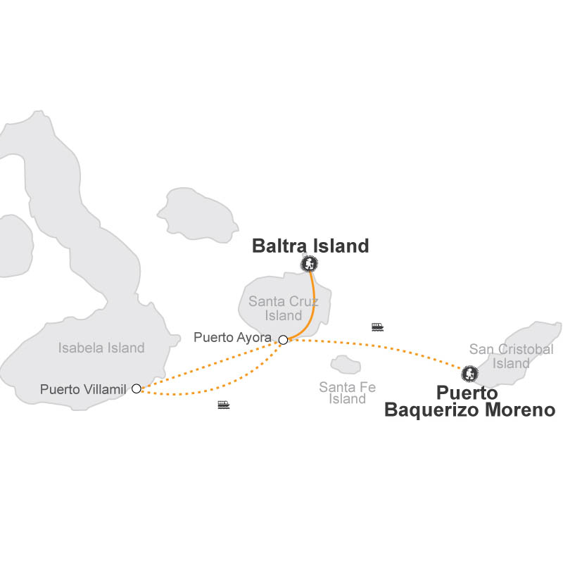 Aventure d’île en île aux Galapagos - carte