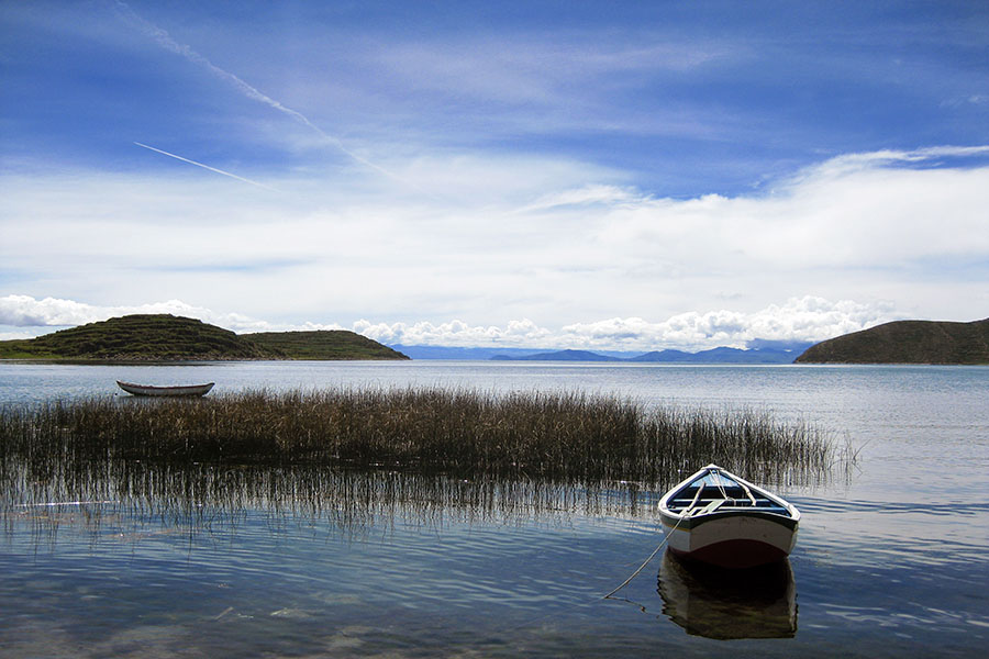 Traditional reed boats, Lake Titicaca, Bolivia