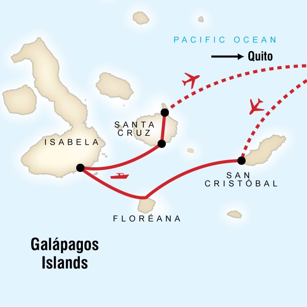 Aventure aux Galapagos - itinéraire