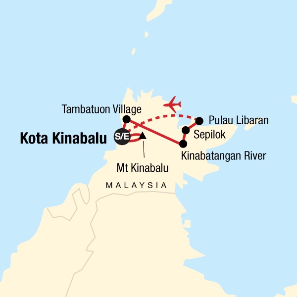 Le meilleur de Sabah et du Mont Kinabalu - carte