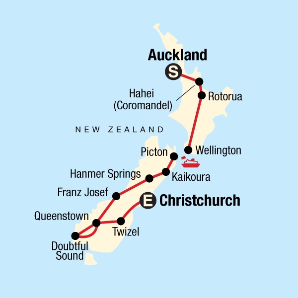 Le meilleur de la Nouvelle-Zélande - carte