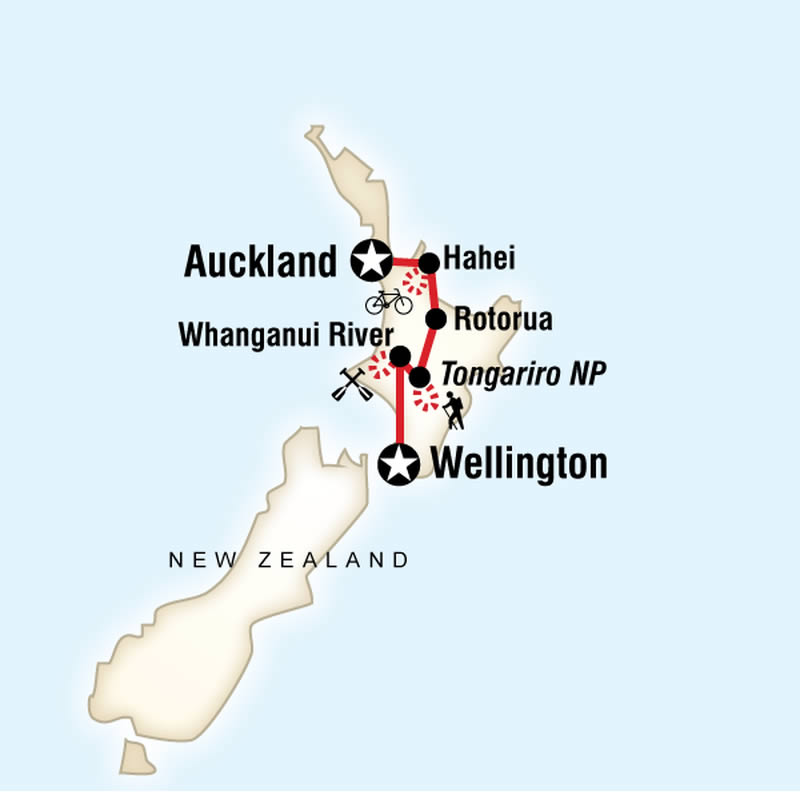 Nouvelle-Zélande : l'ile du Nord - carte