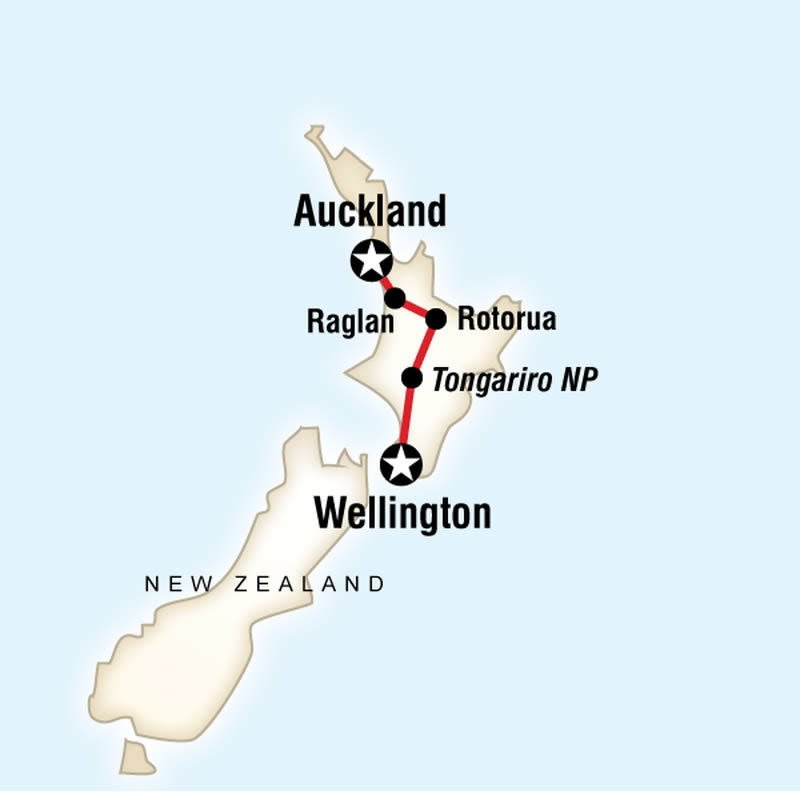 Nouvelle-Zélande : le meilleur de l'ile du Nord - carte