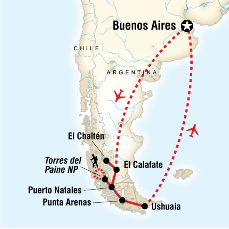 Patagonie: au bout du monde - carte