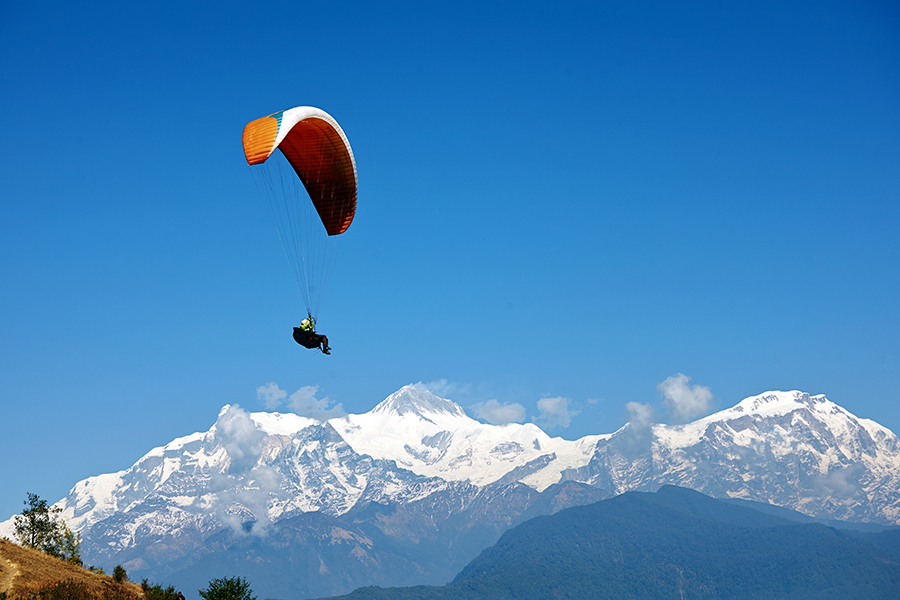 Paragliding at Pokhara, Nepal