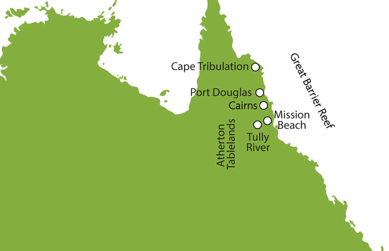 Journée croisière Grande Barriere de Corail - carte