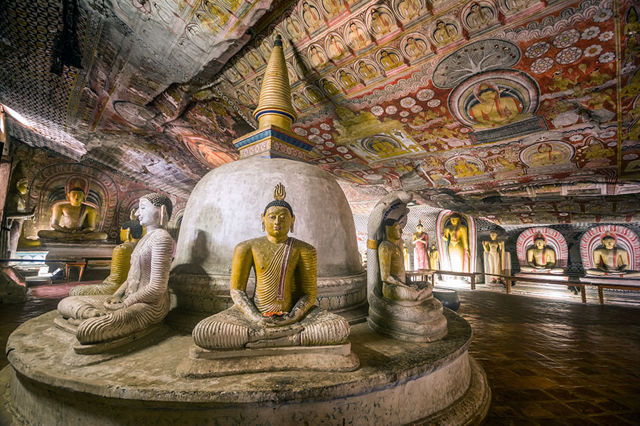 Visit the famous Golden Rock Cave Temple in Dambulla