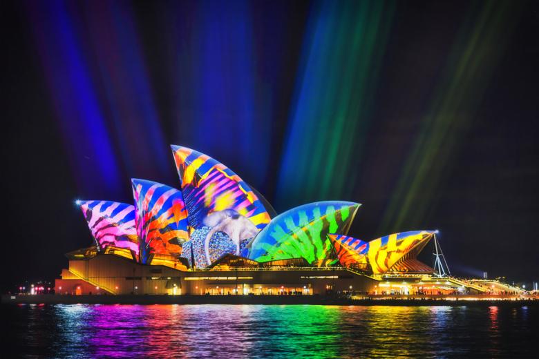 L'Opera House de Sydney pendant le festival Vivid