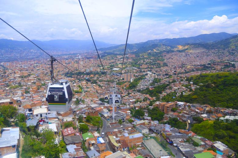 Vue depuis le Metrocable à Medellin