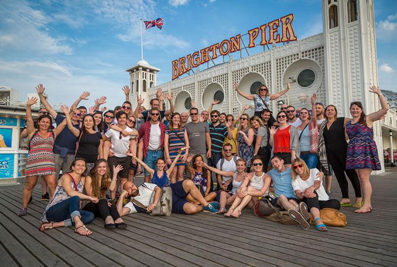Travel Nation Group photo on Brighton Pier