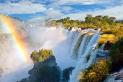 Iguazu Falls sit on the border of Argentina and Brazil