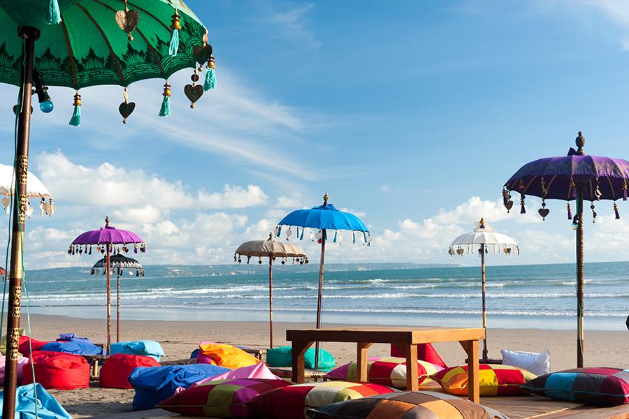 Beach umbrellas, Kuta, Bali