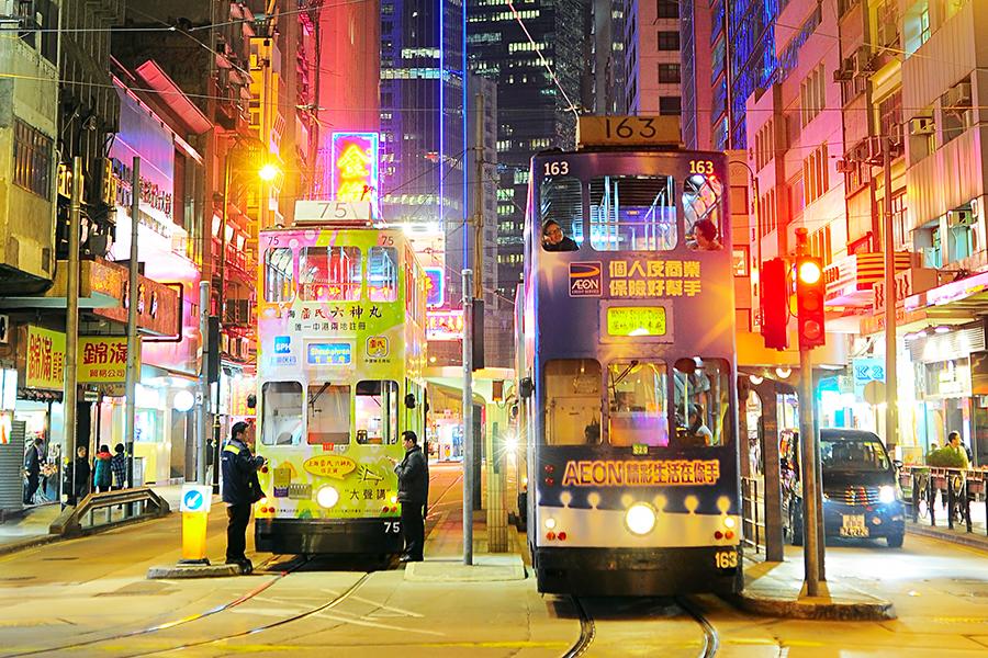 Trams are a great way to get around Hong Kong
