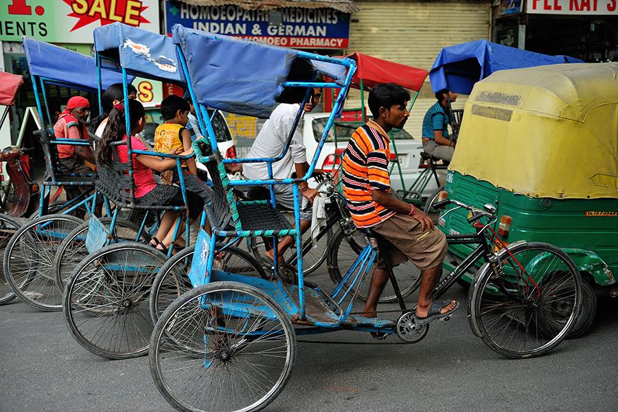 Rickshaw drivers, Delhi, India