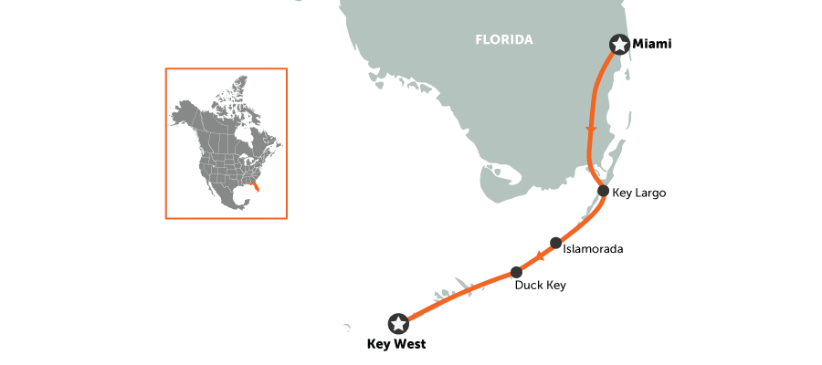Overseas Highway: Miami to Key West | map