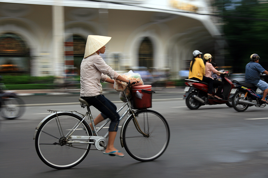 Cycling in Hanoi, Vietnam